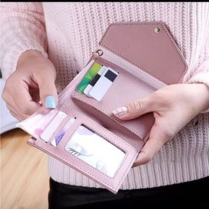 NWOT Accessories, Trendy Short Trifold Wallet, with heart and tassels